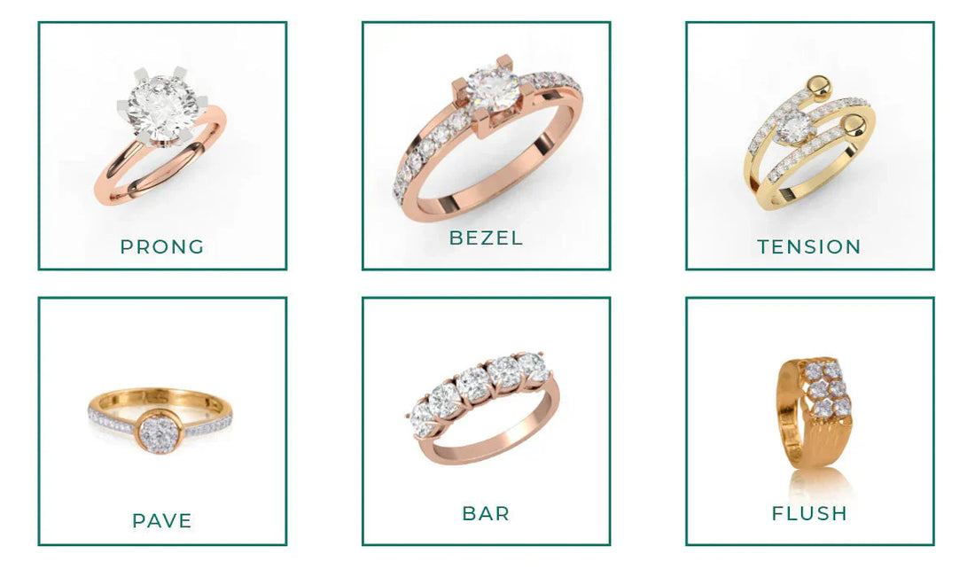 types of diamond settings