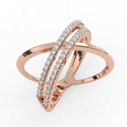 Criss-Cross Diamond Ring