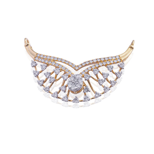 Crescent Diamond Pendant Earring Set