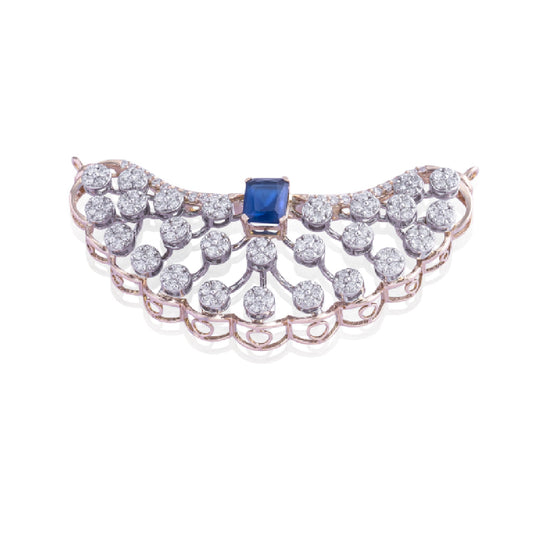 Royal Sapphire Diamond Pendant Set