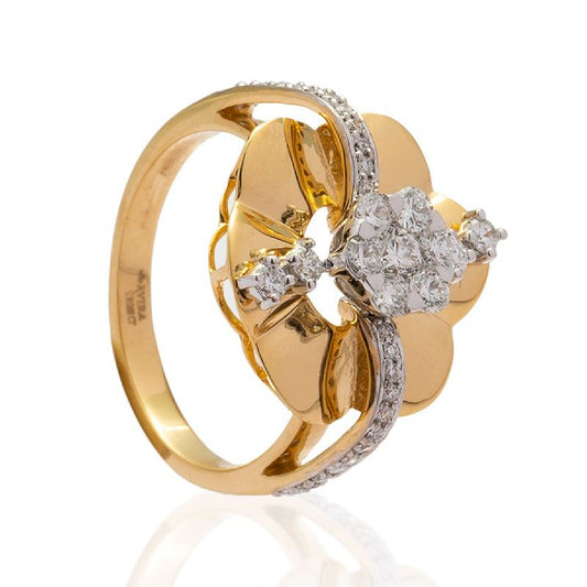Petal Motif Gold Cocktail Ring