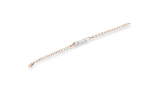 Diamond Floral Bar Chain Bracelet