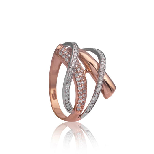 Unique Gold & Diamond Twist Ring