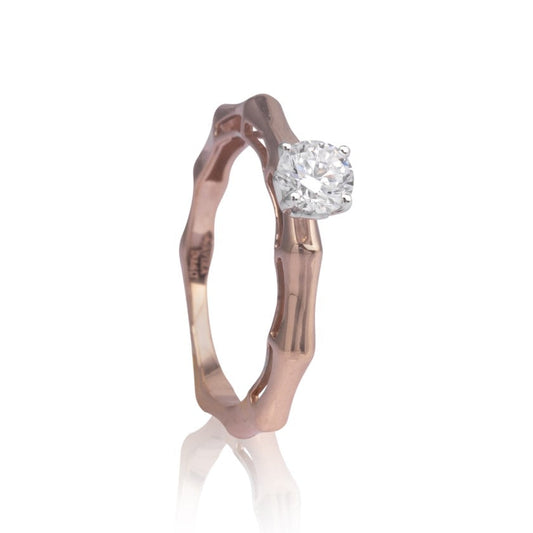 Modern Wave Gold Diamond Ring