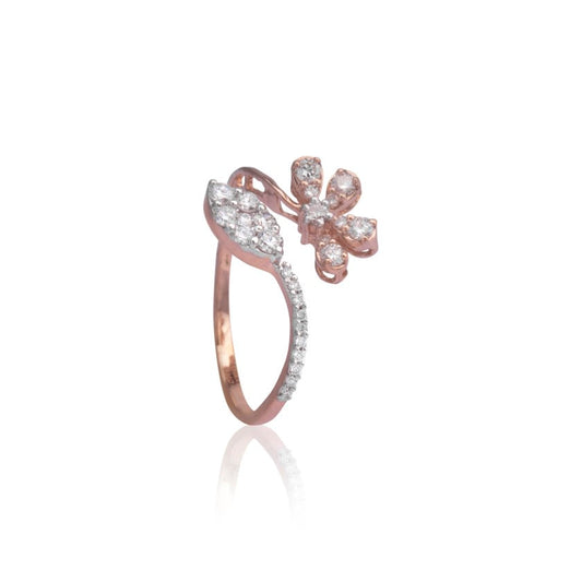 Floral Diamond Open Ring