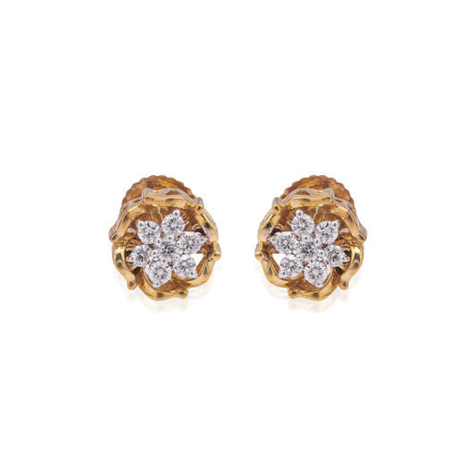 Bloom Crest Diamond Stud