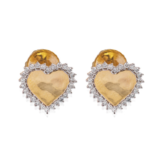 Golden Heart Diamond stud