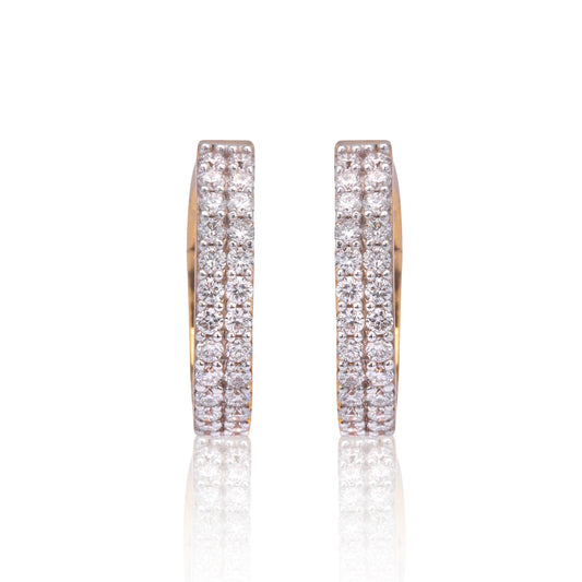 Glitter Hoop Diamond Earrings