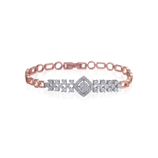 Geometric Diamond Link Chain Bracelet