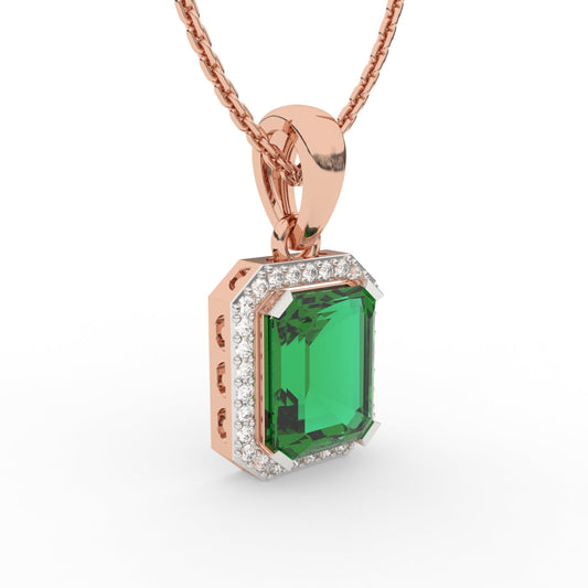 Emerald Diamond Pendant