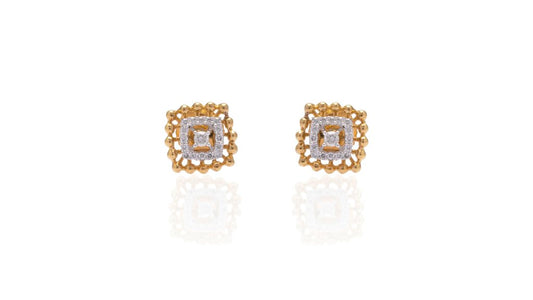 Square Halo Diamond Stud