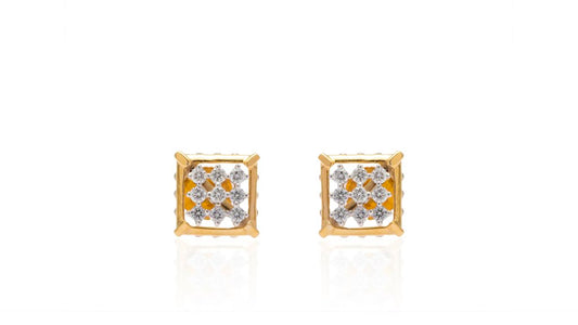 Checkered Diamond Stud