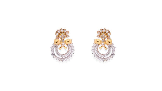 Diamond Loop Bow Blossom Stud