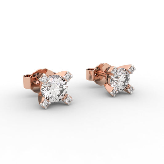 Starflower Glint Solitaire Stud
