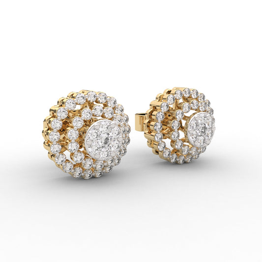Triple Halo Spark Diamond Studs