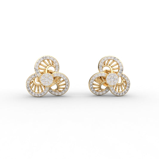 Elegant Swirl Diamond Earring