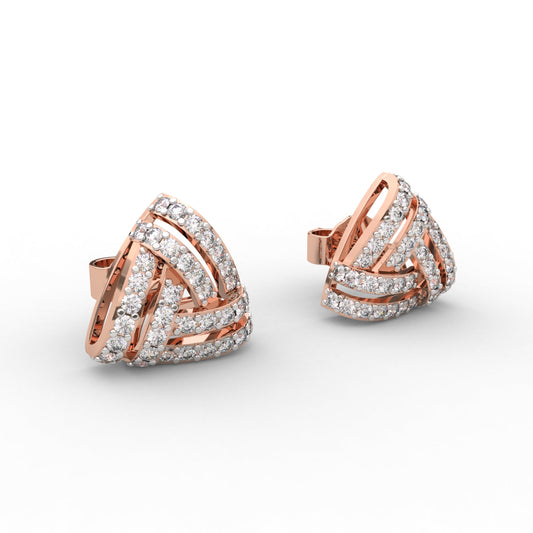 Woven Triangle Diamond Earrings