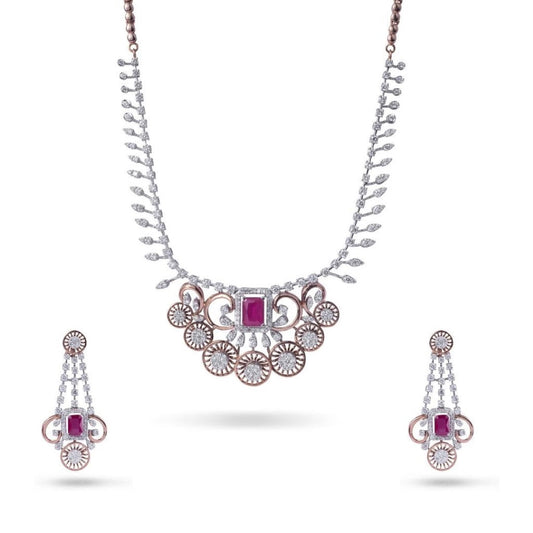 Royal Ruby Bloom Jewellery Set
