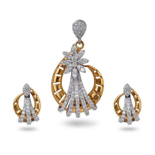 Celestial Bloom Diamond Pendant Set