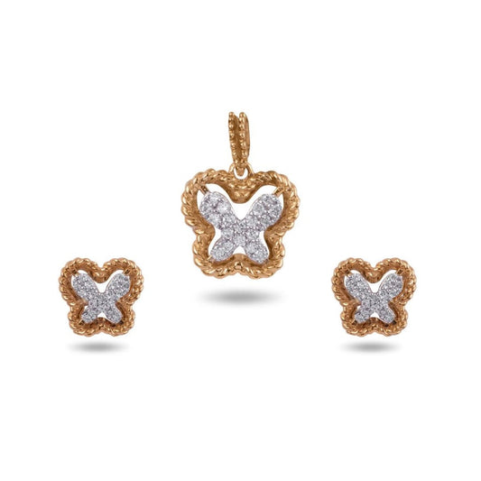 Brilliant Butterfly Pendant Set