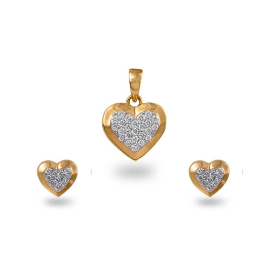 Classic Heart Diamond Pendant Set