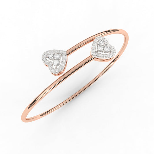 Flexi Hollow Heart Diamond Kada