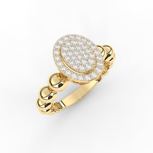 Ball Oval Diamond Ring