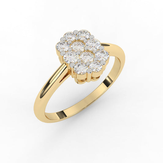 Trendy Diamond Cluster Ring