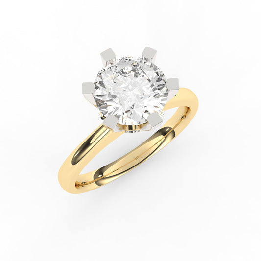Six Prongs Solitaire Diamond Ring
