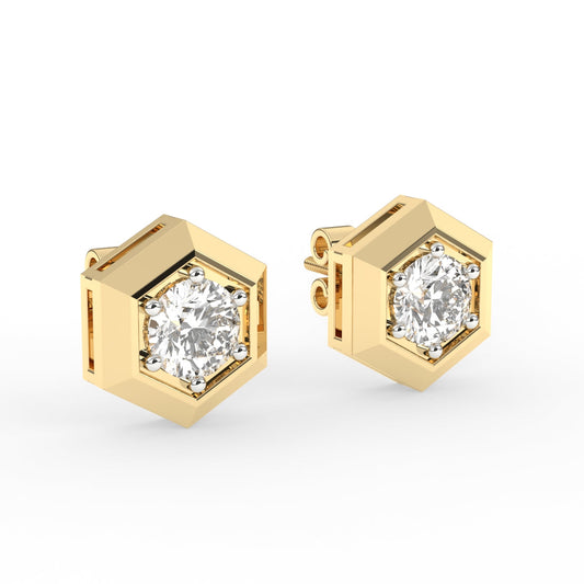 Hexa Brilliance Diamond Stud