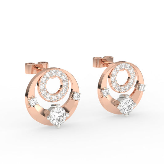 Gorgeous Open Circle Diamond Earrings