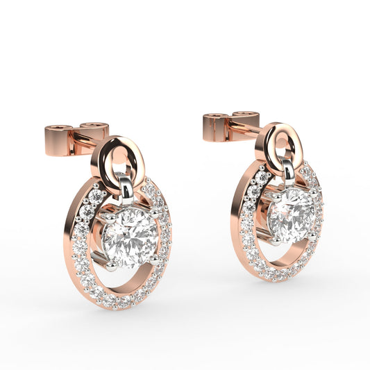 Radiant Circle Halo Drop Earrings