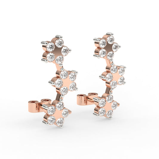 Blossom Flower Diamond Stud