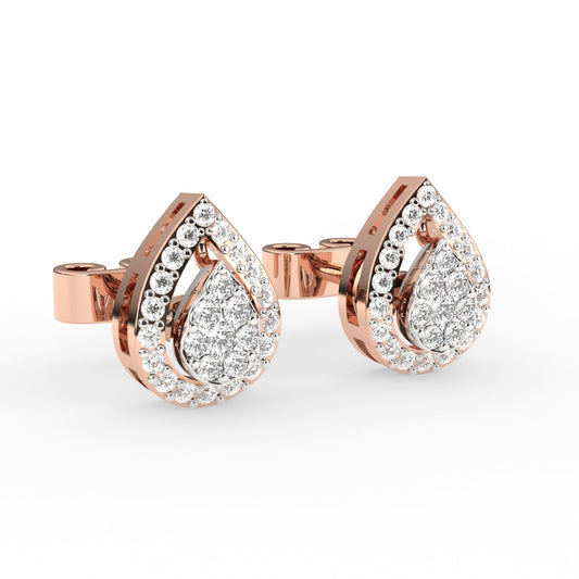 Dainty Pear Shaped Halo Earrings