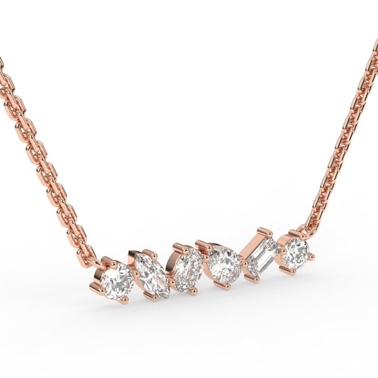Fancy shape diamond pendant chain