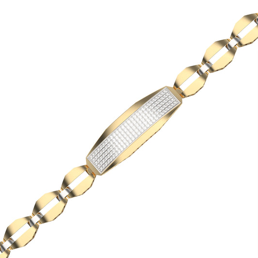 Two Tone Diamond Bracelet for Men