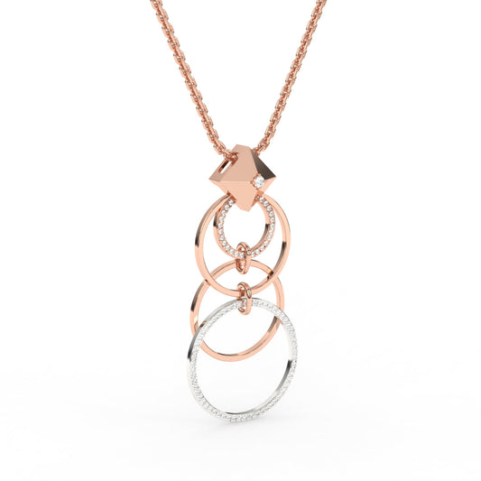 Stylish Open Circle Diamond Pendant