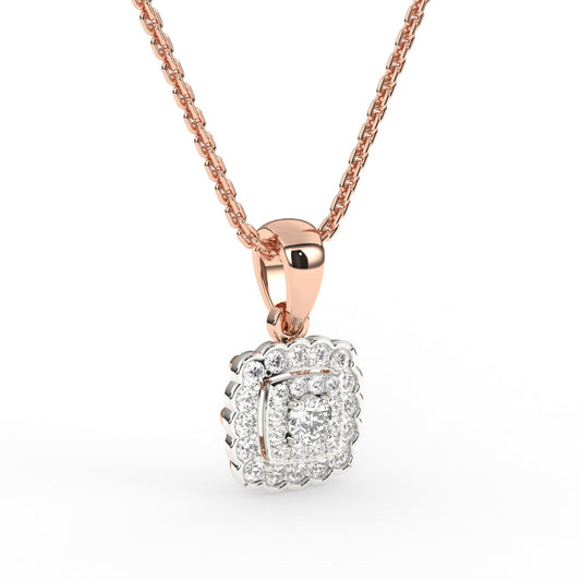 luxurious Double Halo Diamond Pendant