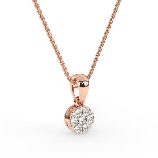 Modern Round Cluster Diamond Pendant