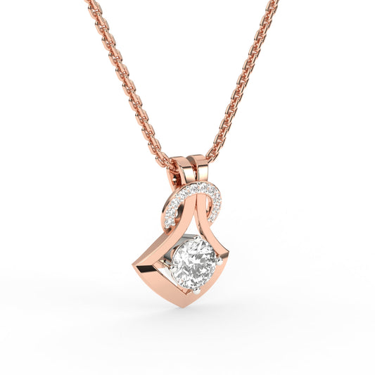 Bold Curve Frame Diamond Pendant