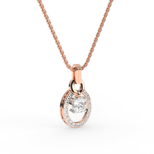 Stunning Round Halo Diamond Pendant