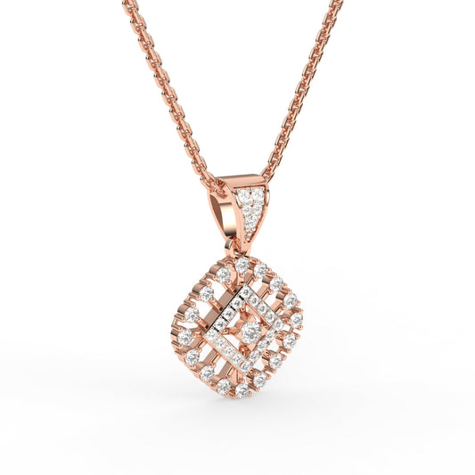 Blossom Flower Round Diamond Pendant