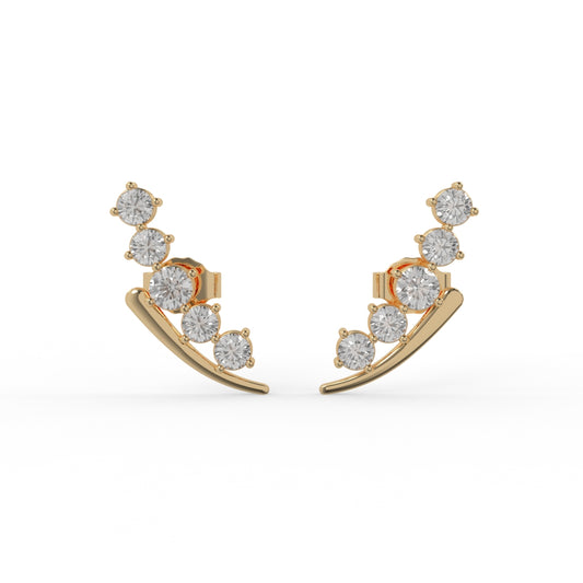 Stellar Arc Diamond Earring
