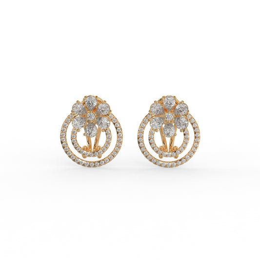 Radiant Bloom Diamond Earring