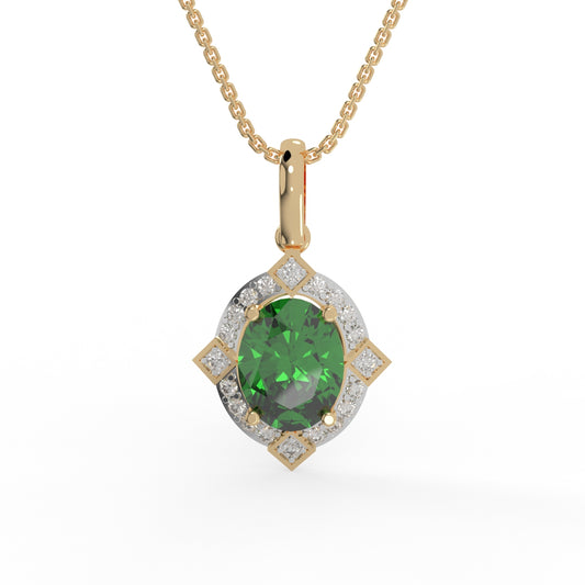 Emerald Radiance Diamond Pendant