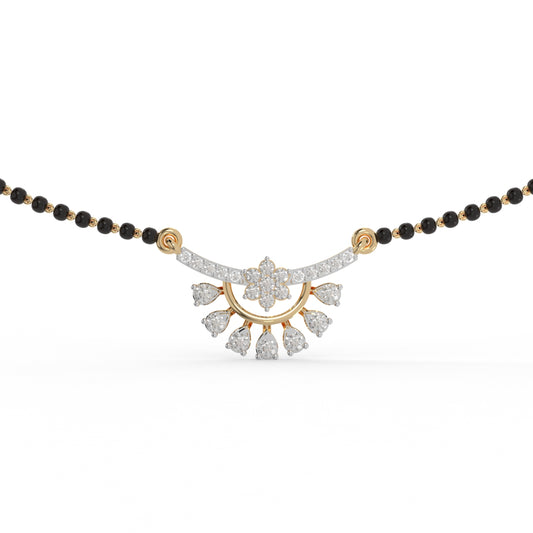 Floral Diamond Mangalsutra Pendant