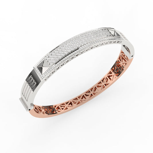 Attractive Dual Tone Diamond Kada