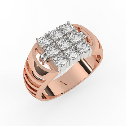 Geometric Fleur Diamond Ring
