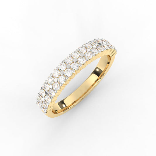 Two Line Diamond Band Ring
