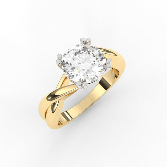 Double Prongs Solitaire Diamond Ring